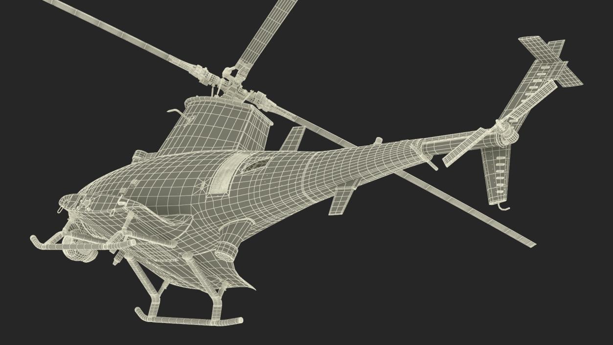 3D Northrop Grumman MQ-8 Fire Scout Rigged for Maya model