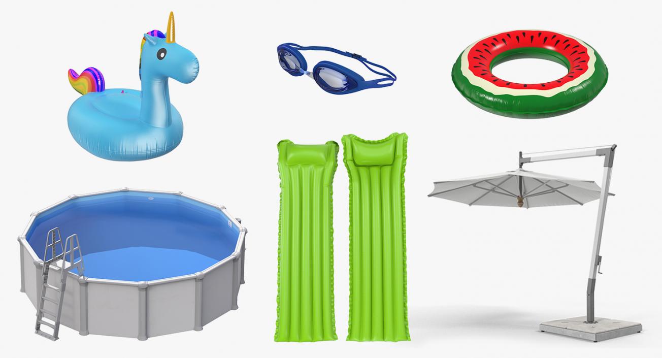 Swimming Pool and Accessories Collection 3 3D