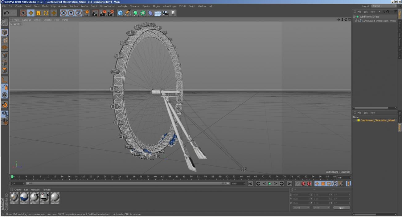 3D model Cantilevered Observation Wheel