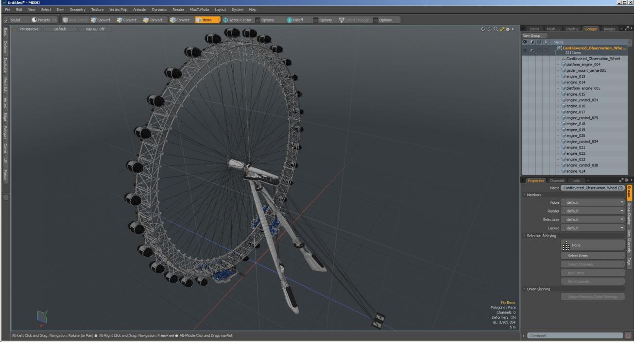 3D model Cantilevered Observation Wheel