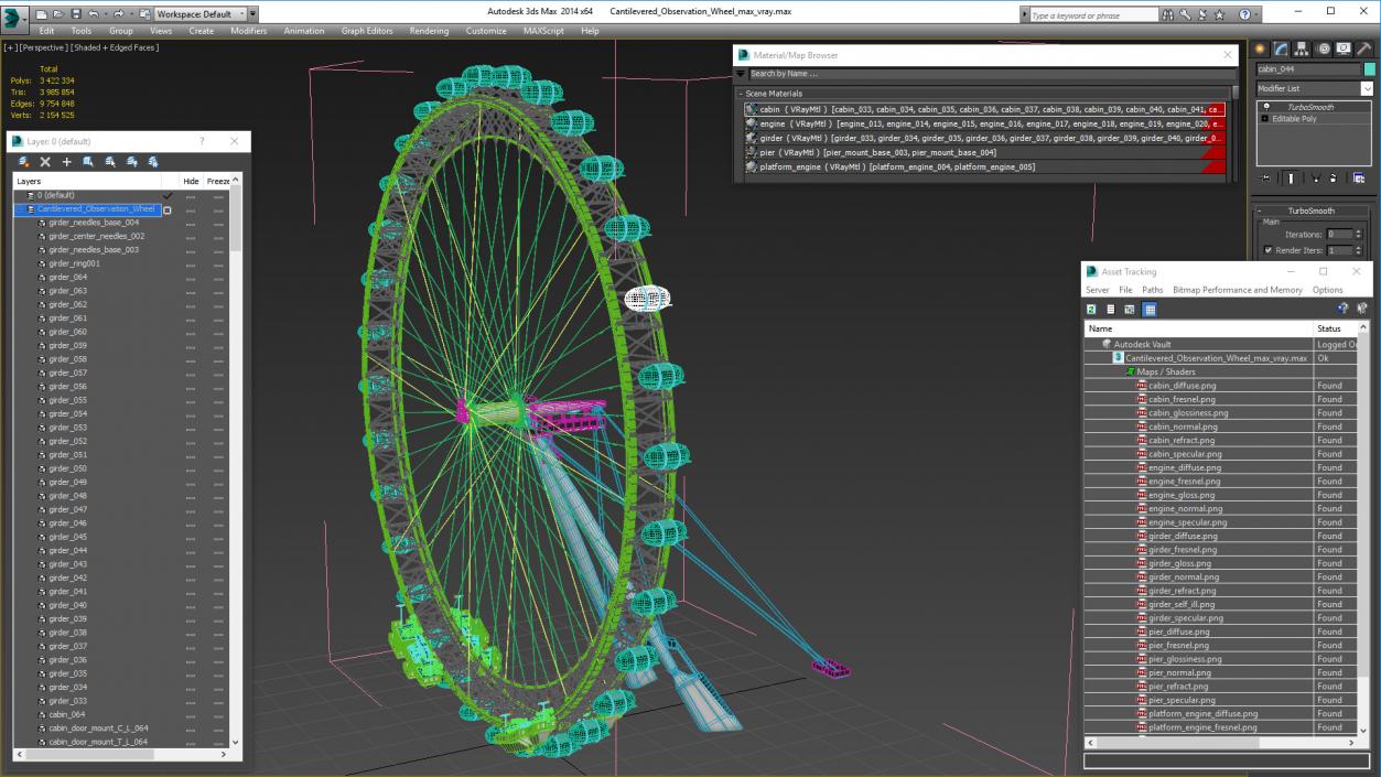 3D model Cantilevered Observation Wheel