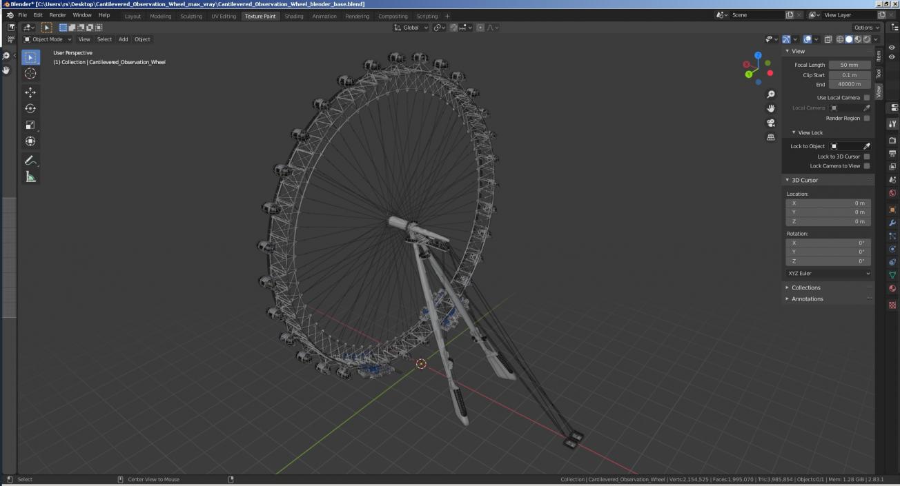 3D model Cantilevered Observation Wheel