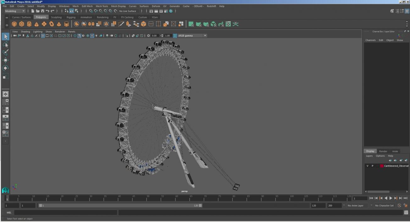 3D model Cantilevered Observation Wheel