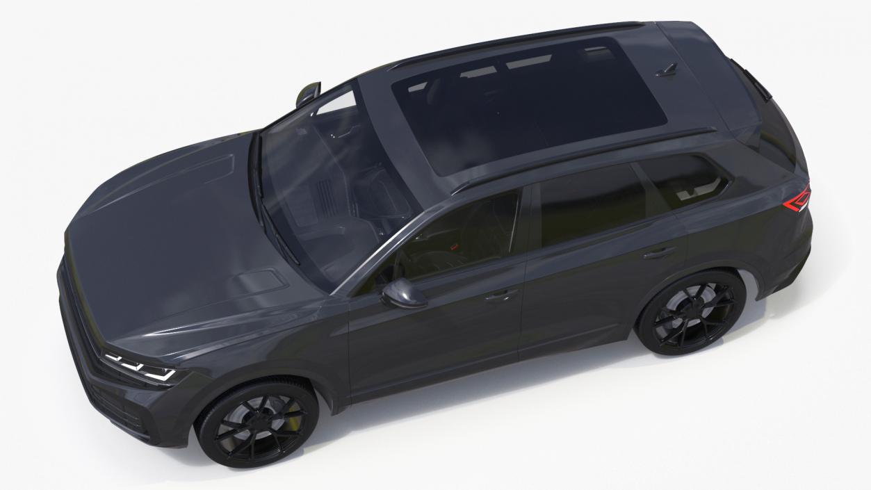 3D model Hybrid Electric SUV Black Lights On