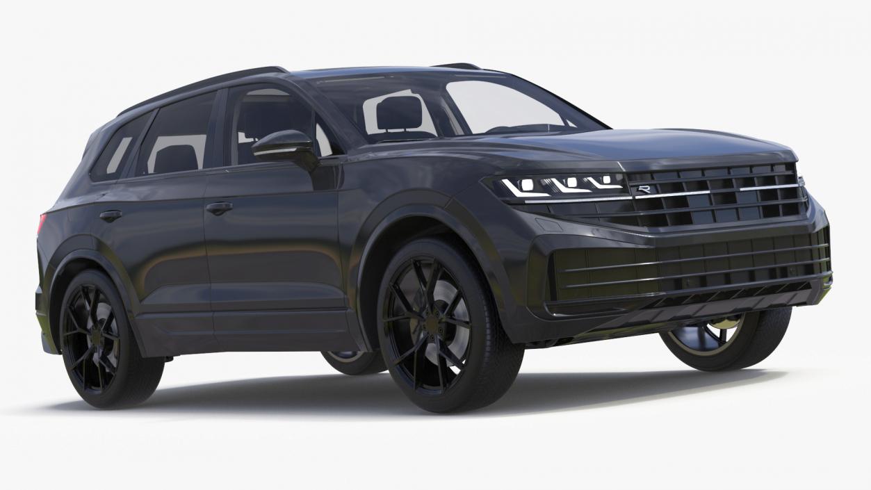 3D model Hybrid Electric SUV Black Lights On