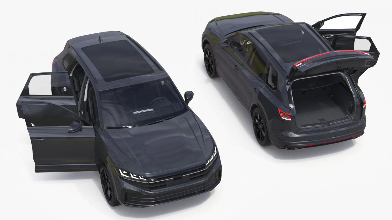 3D model Hybrid Electric SUV Black Lights On