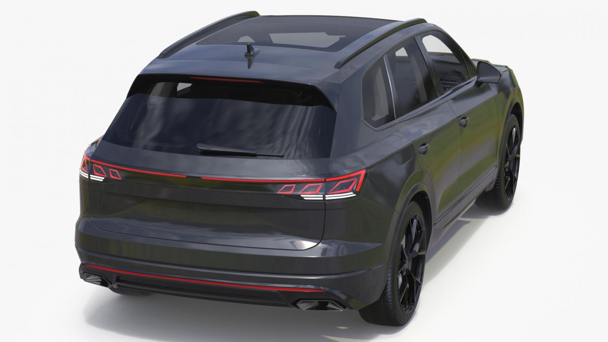 3D model Hybrid Electric SUV Black Lights On