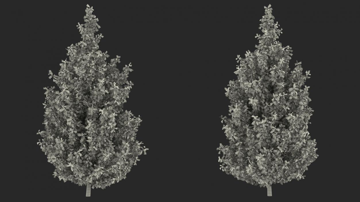 Holly Green Tree with Berries 3D model