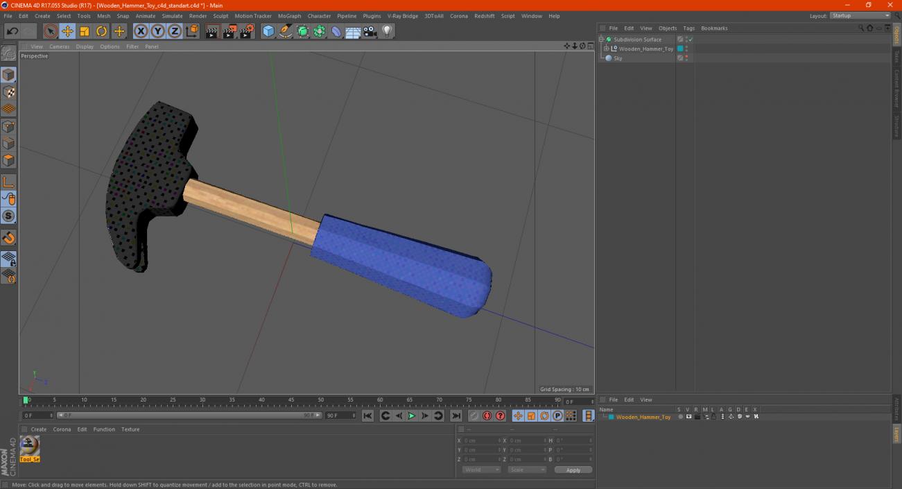 Wooden Hammer Toy 3D