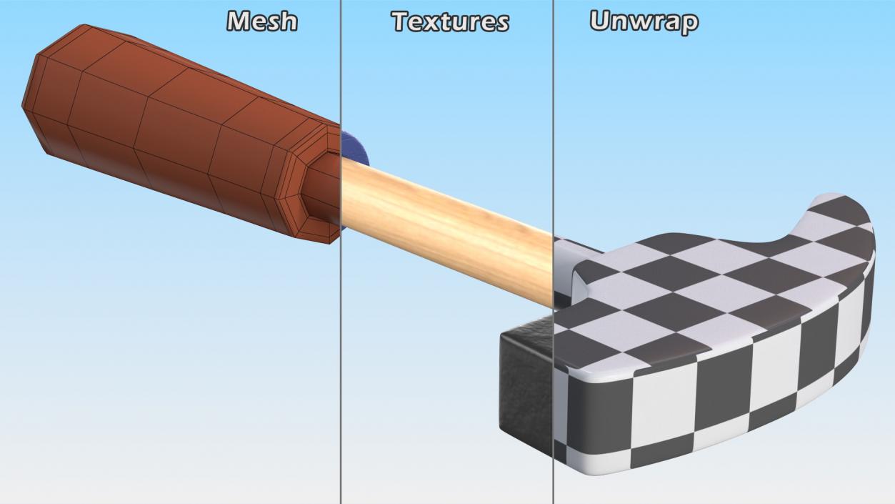 Wooden Hammer Toy 3D