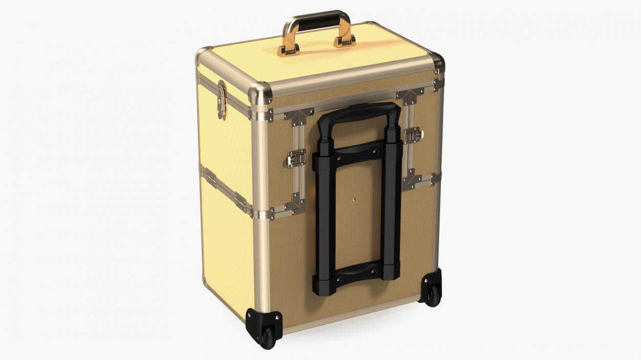 3D Golden Rolling Makeup Case Folded model