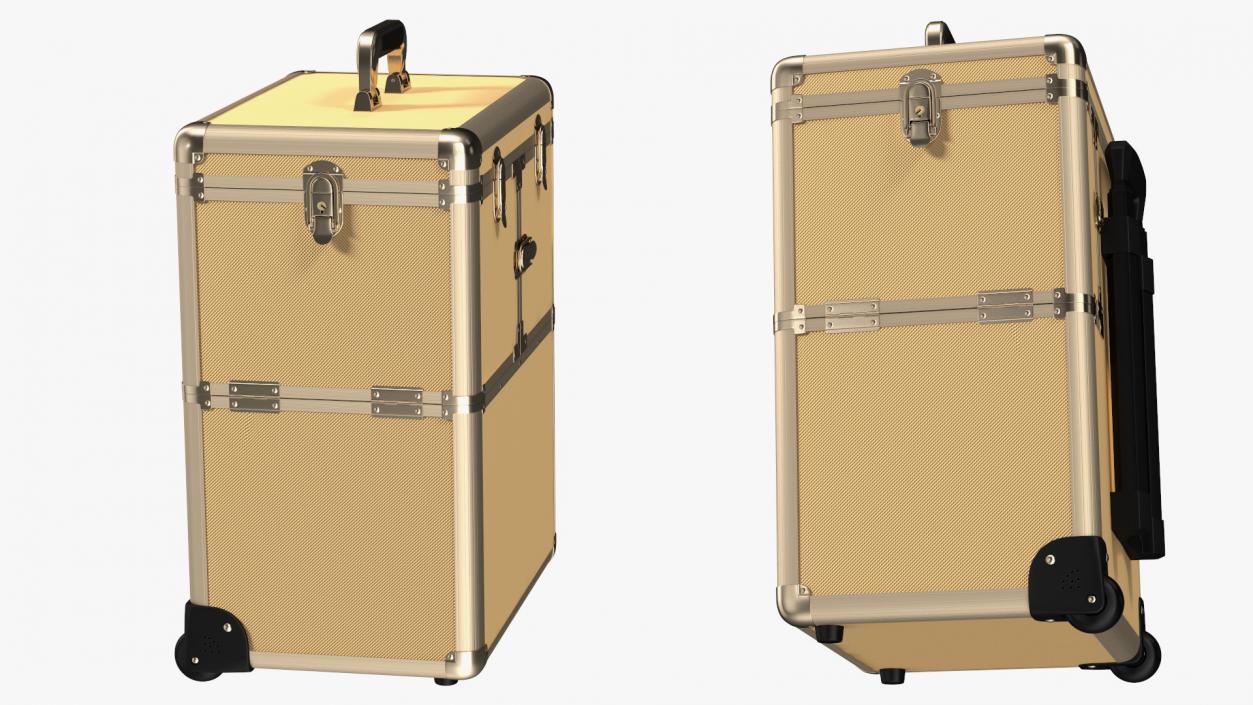 3D Golden Rolling Makeup Case Folded model