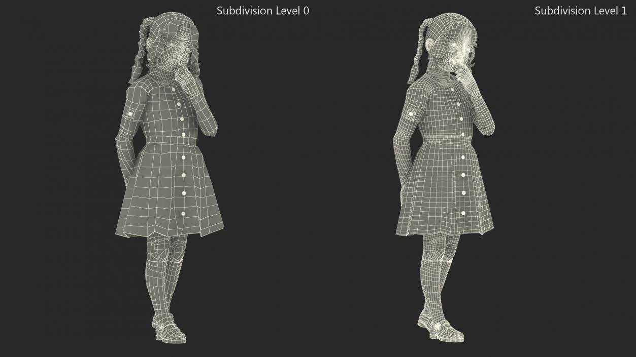 3D Realistic Child Girl Everyday Style Rigged for Cinema 4D