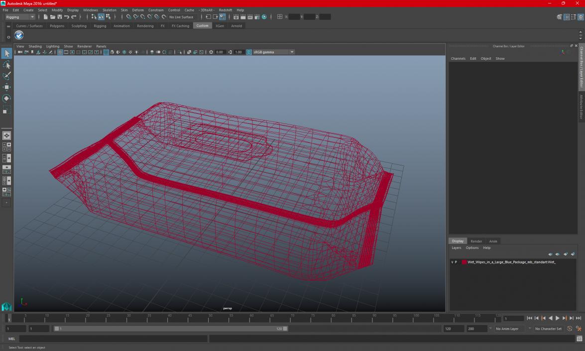 3D Wet Wipes in a Large Blue Package model