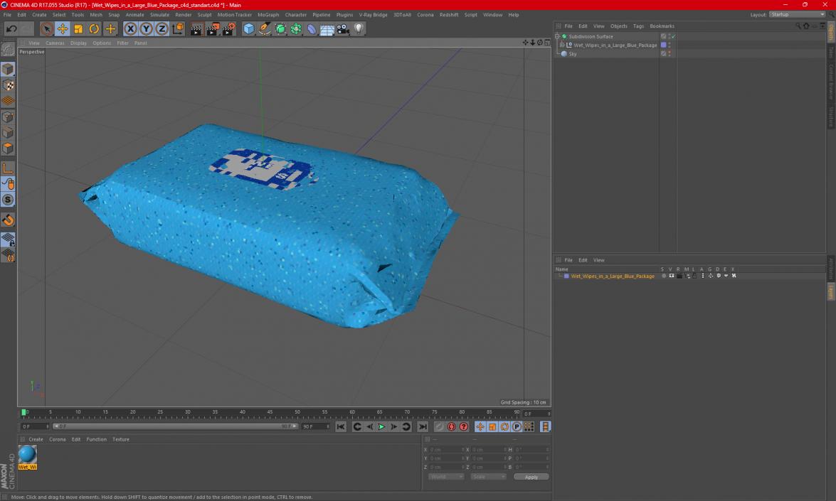 3D Wet Wipes in a Large Blue Package model