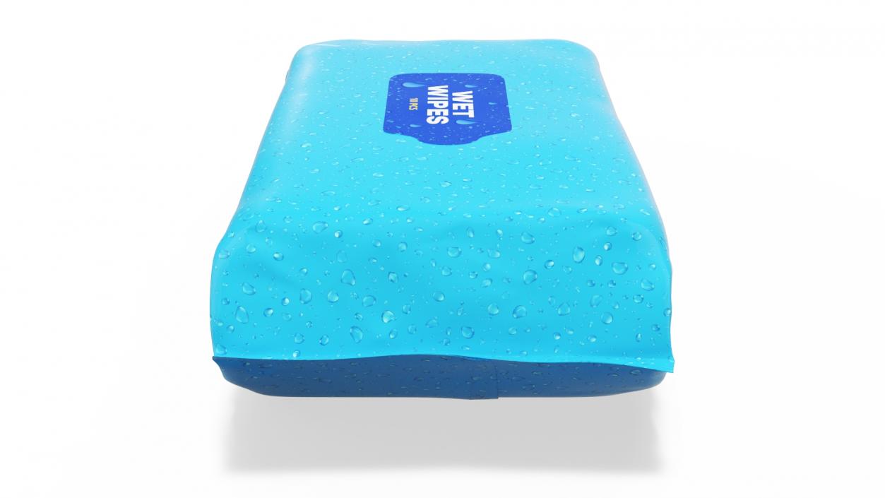 3D Wet Wipes in a Large Blue Package model