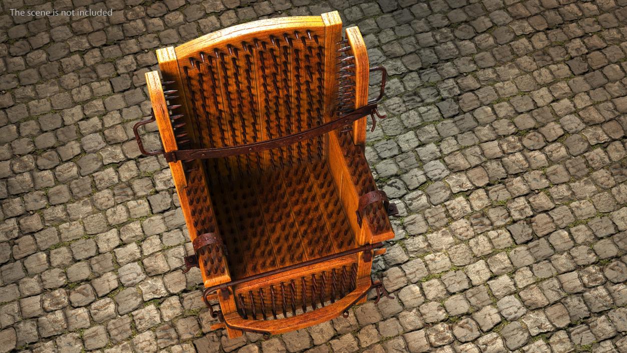 Medieval Torture Chair with Spikes 3D model