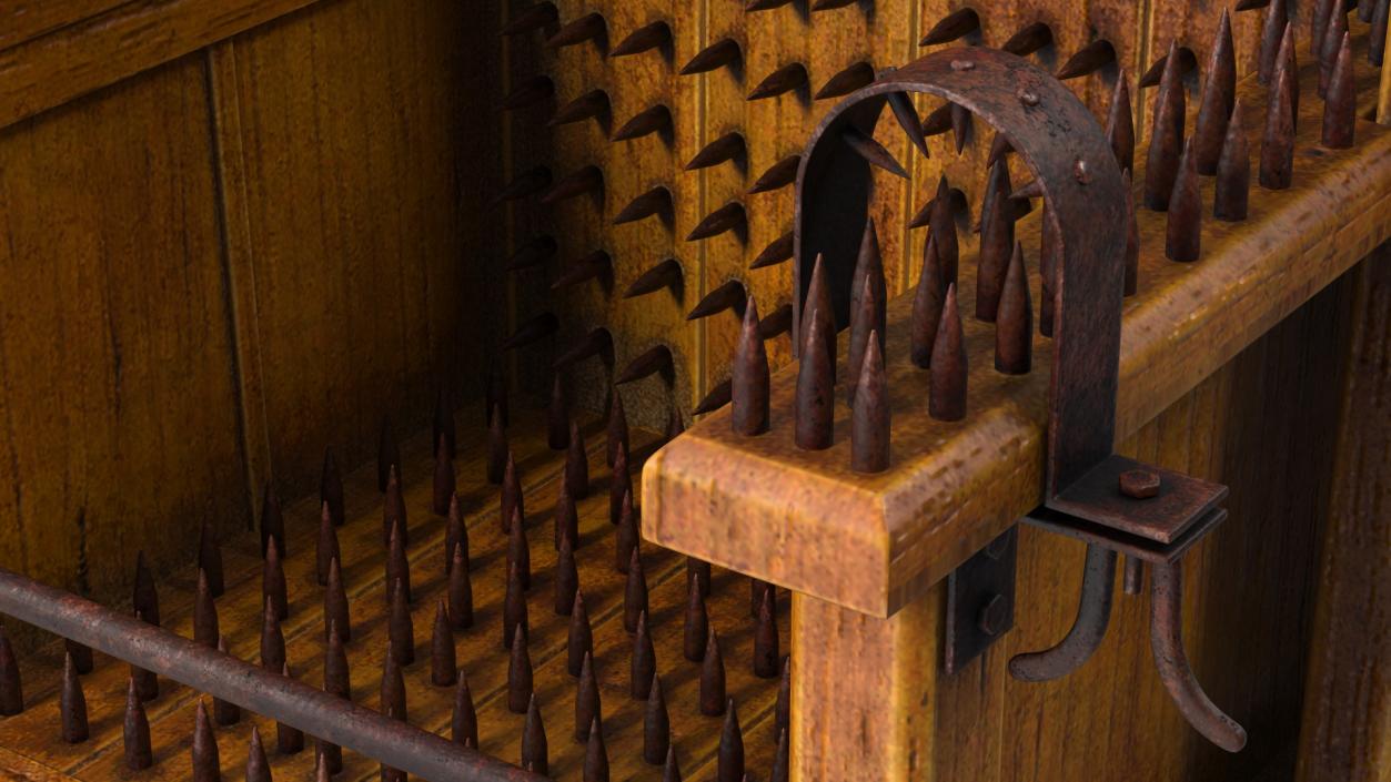 Medieval Torture Chair with Spikes 3D model