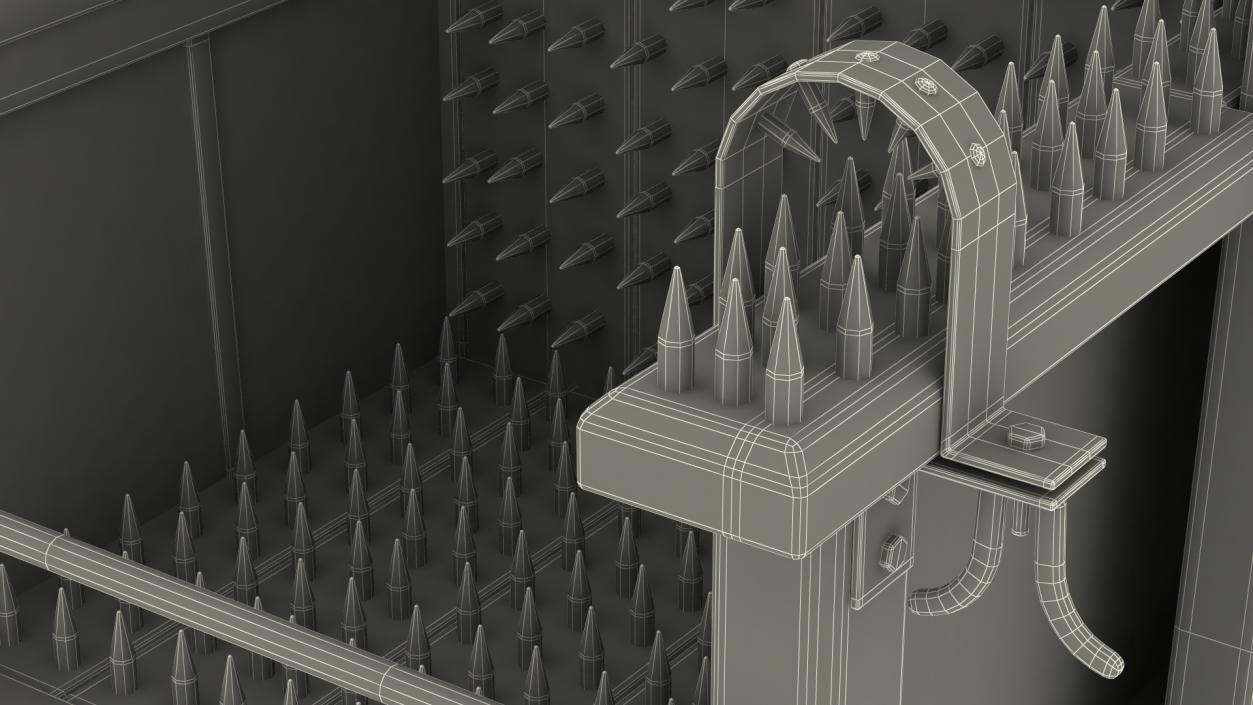 Medieval Torture Chair with Spikes 3D model