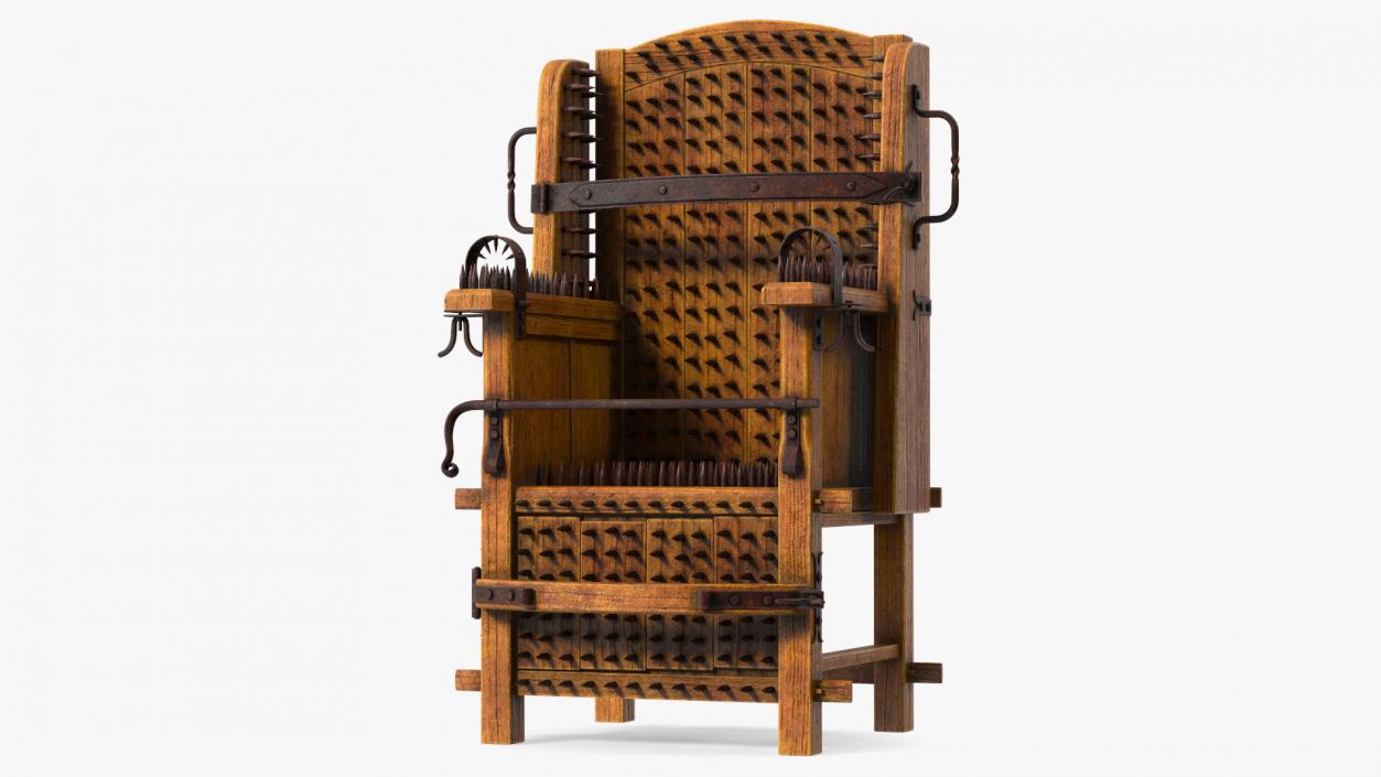 Medieval Torture Chair with Spikes 3D model