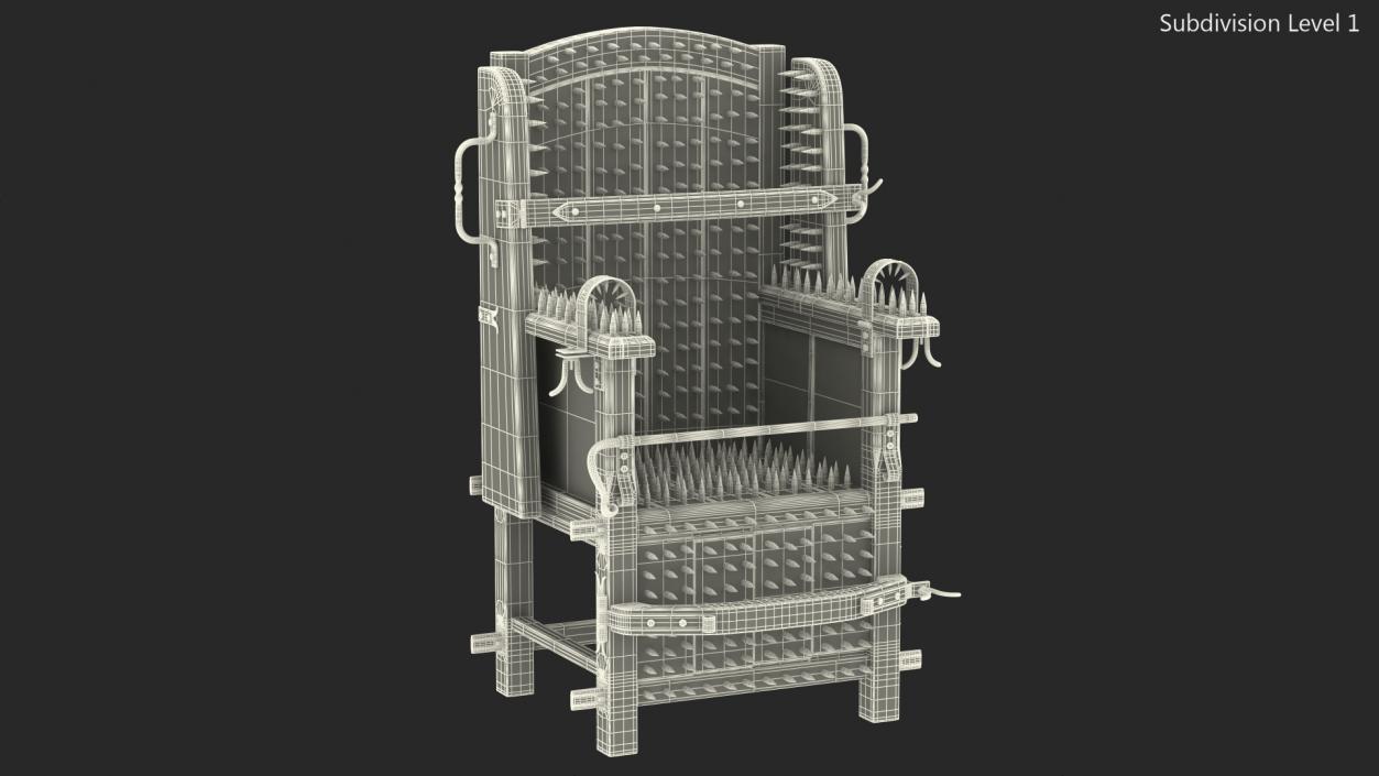 Medieval Torture Chair with Spikes 3D model