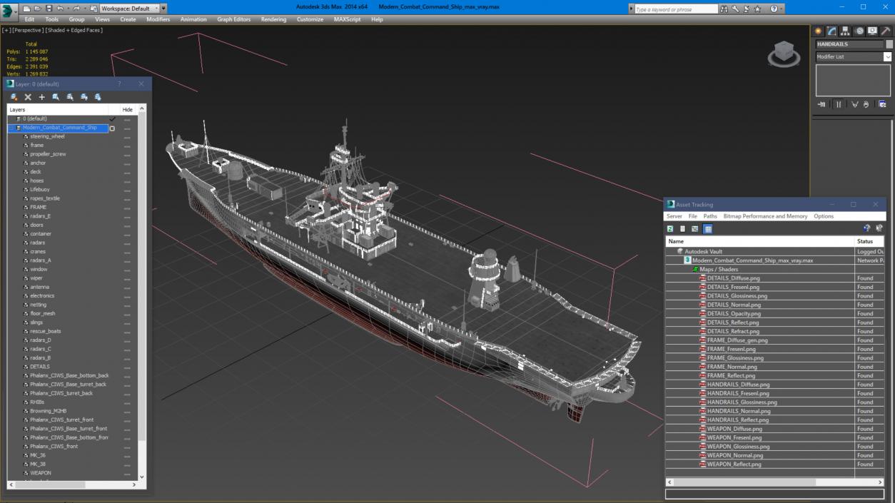 3D Modern Combat Command Ship