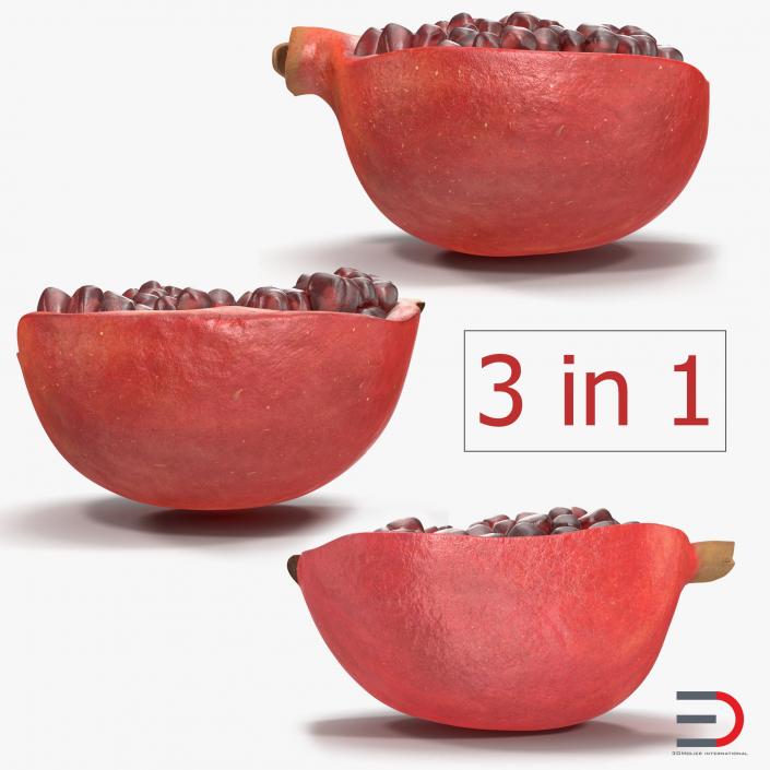 3D Sliced Pomegranate Collection 2