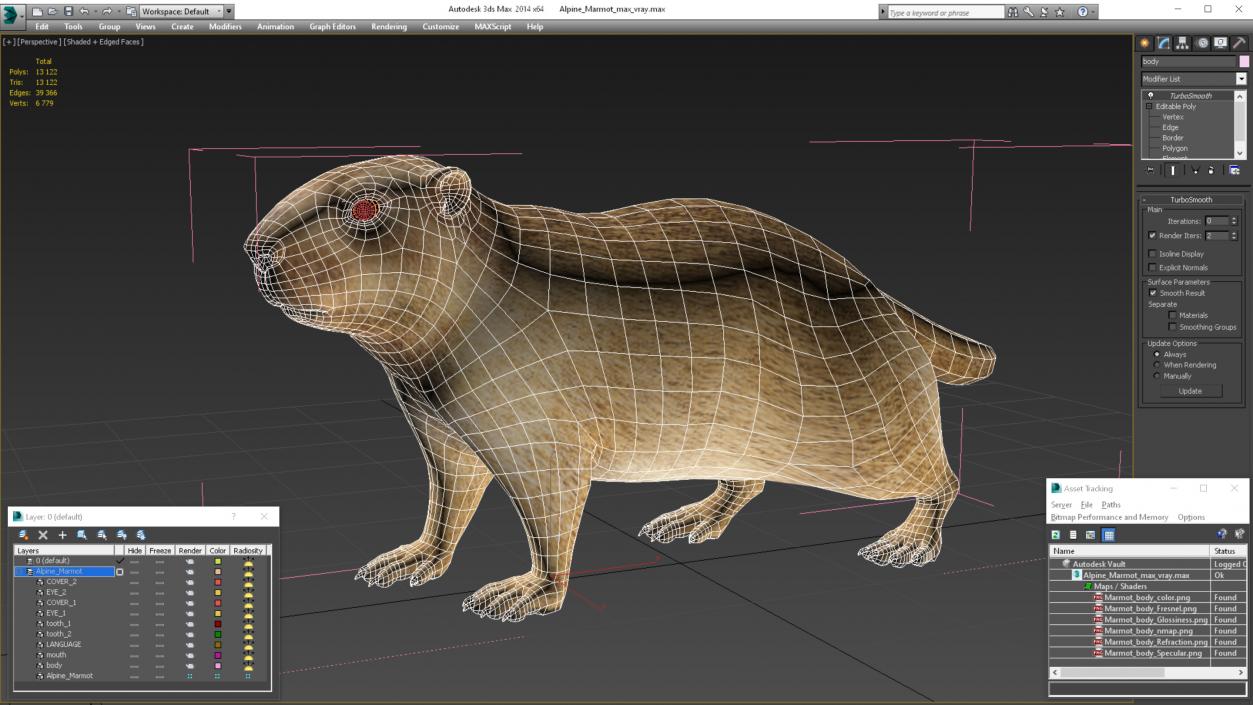 3D Alpine Marmot model