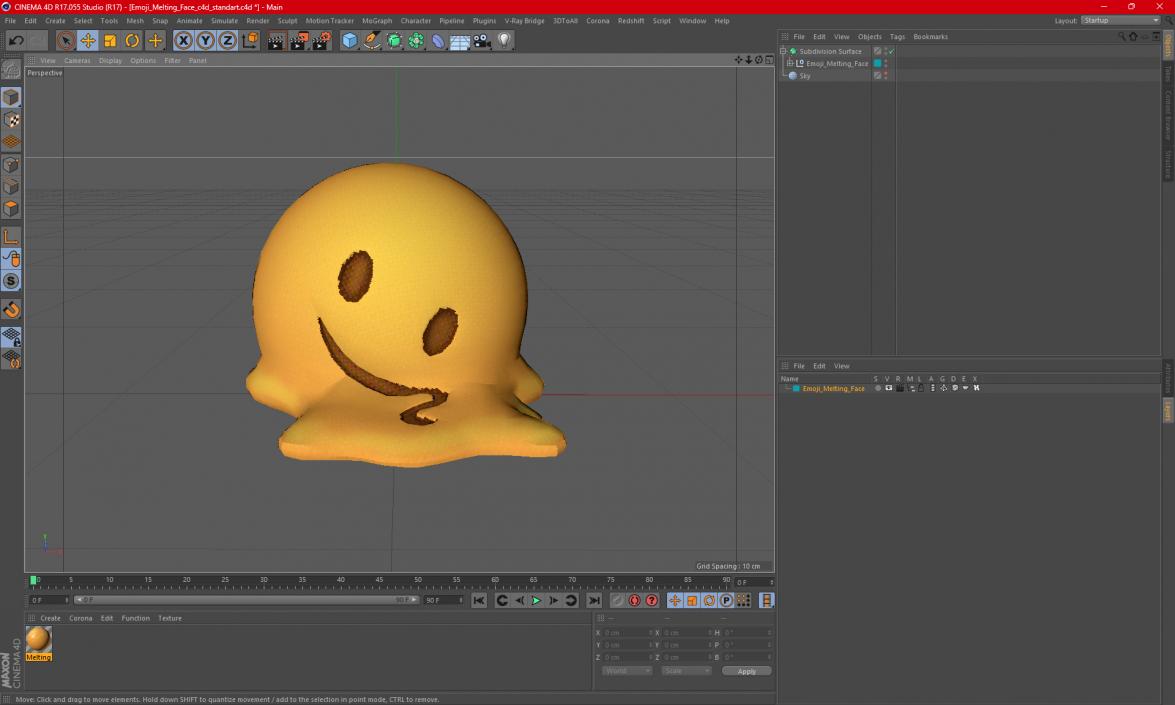 3D Emoji Melting Face model