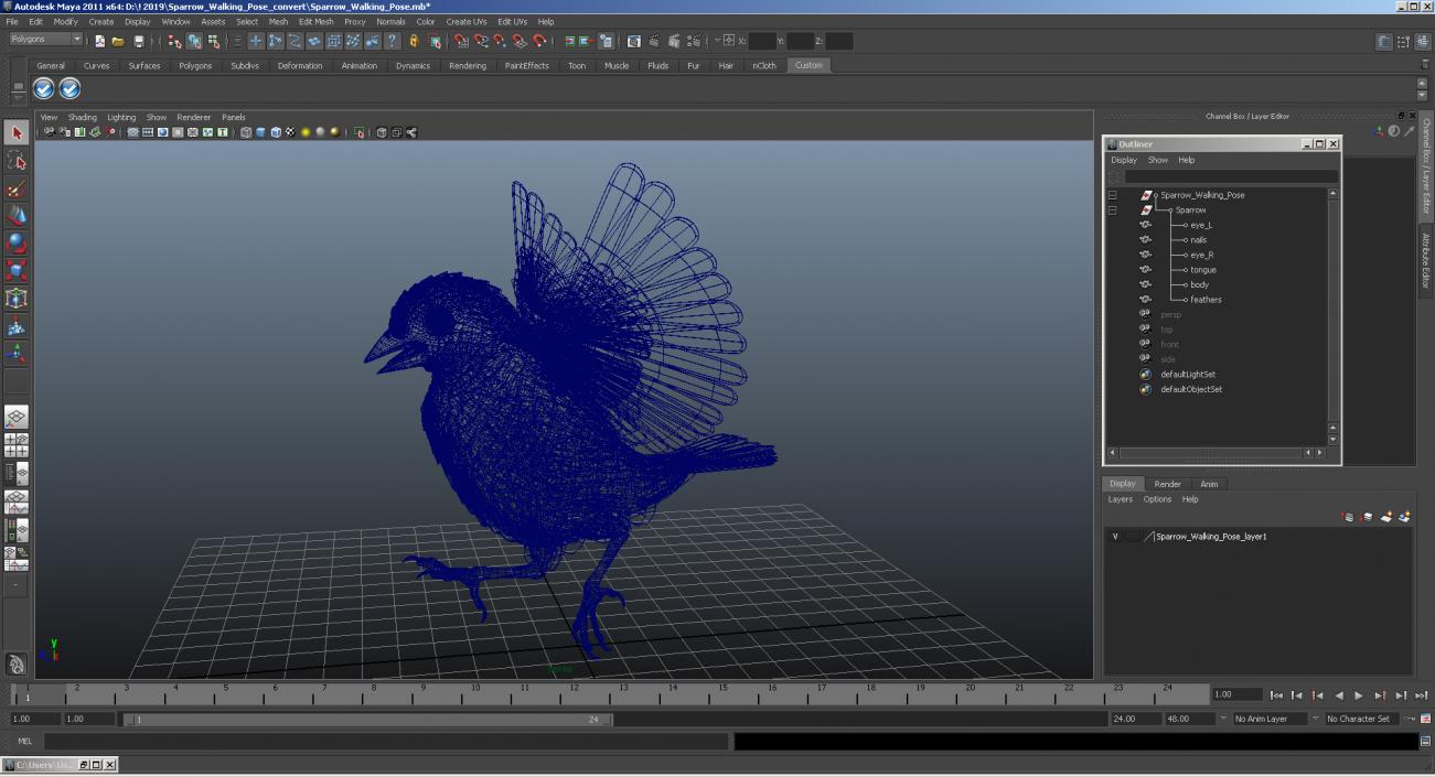 3D model Sparrow Walking Pose