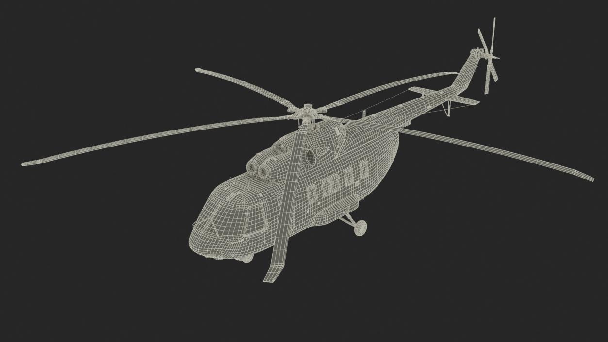 3D Helicopter MI-171 A3 White