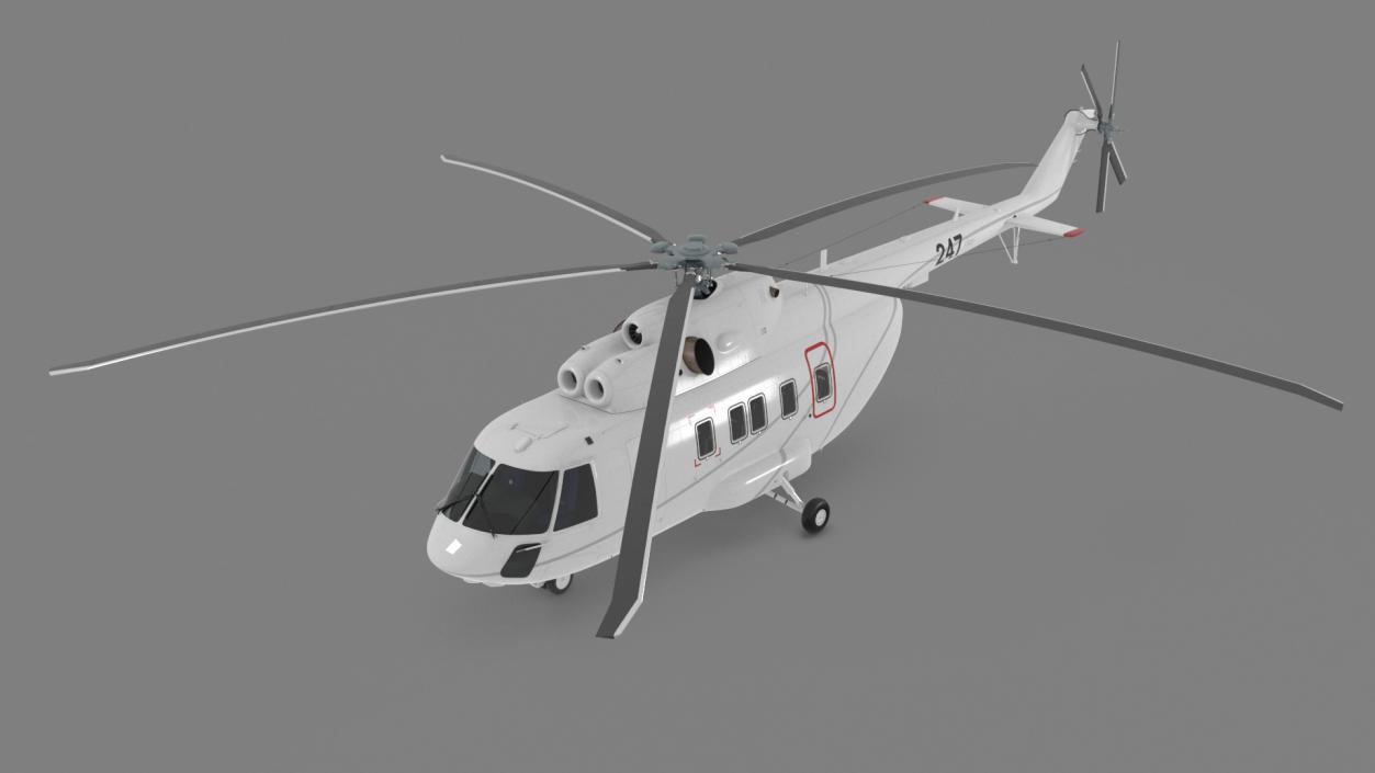 3D Helicopter MI-171 A3 White