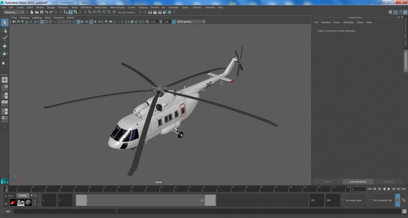 3D Helicopter MI-171 A3 White