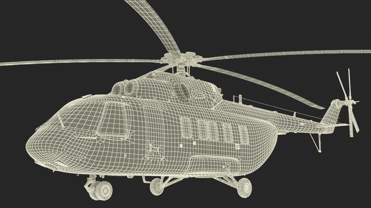 3D Helicopter MI-171 A3 White