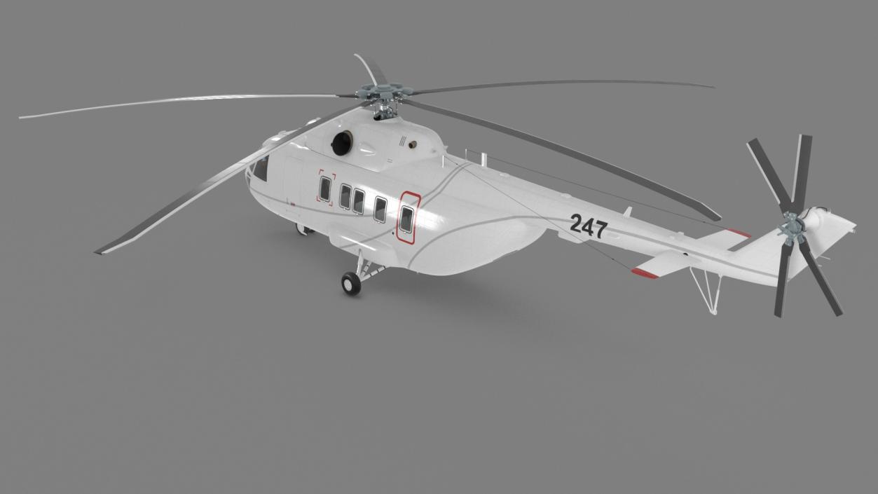 3D Helicopter MI-171 A3 White