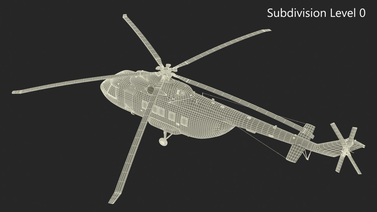 3D Helicopter MI-171 A3 White