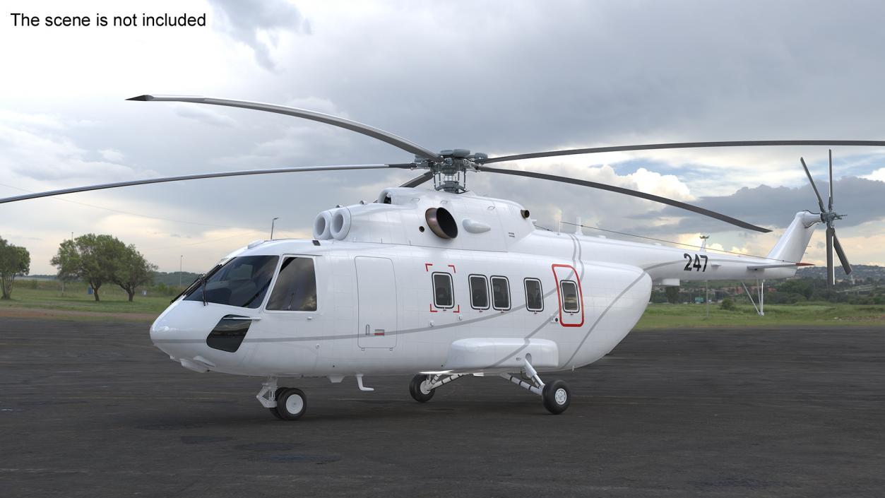 3D Helicopter MI-171 A3 White