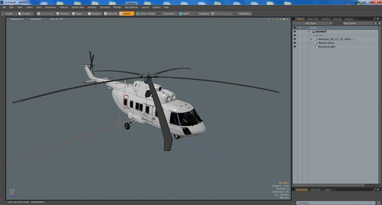 3D Helicopter MI-171 A3 White