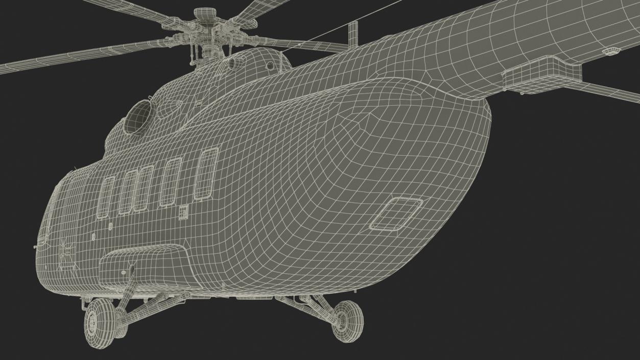 3D Helicopter MI-171 A3 White