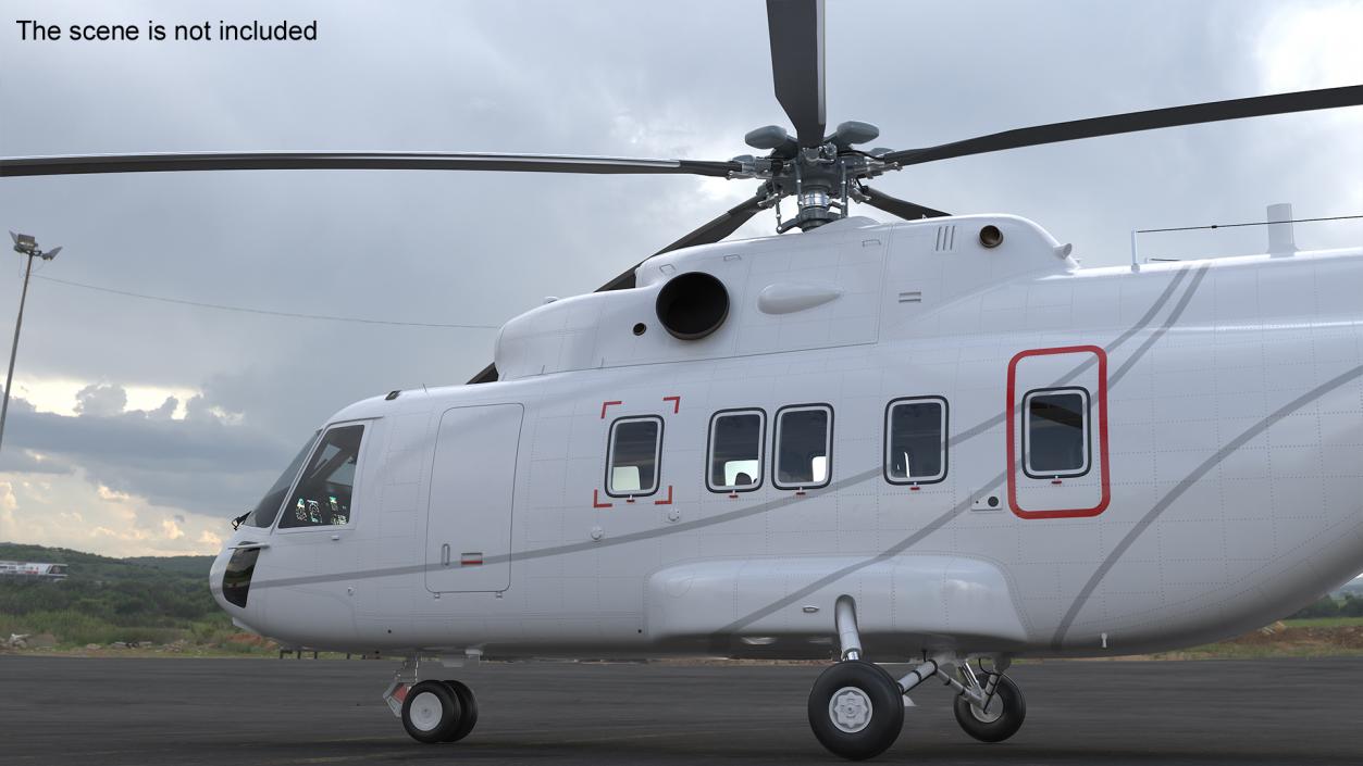 3D Helicopter MI-171 A3 White