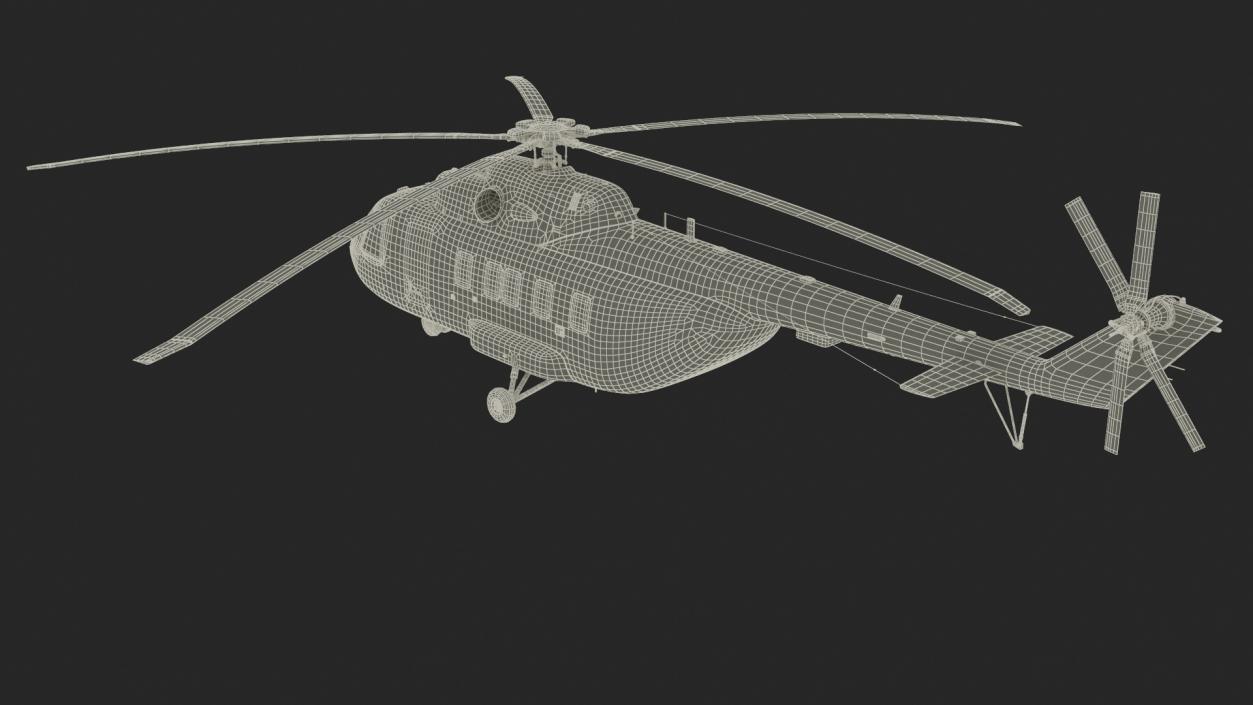 3D Helicopter MI-171 A3 White