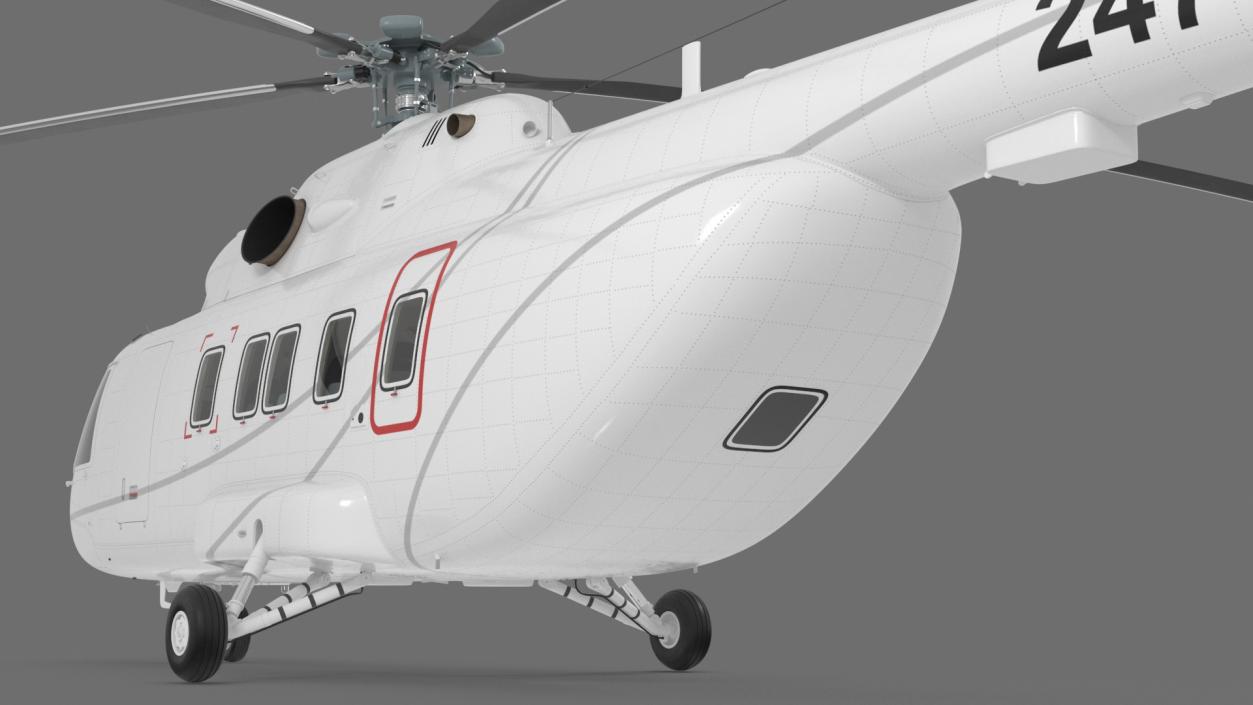 3D Helicopter MI-171 A3 White