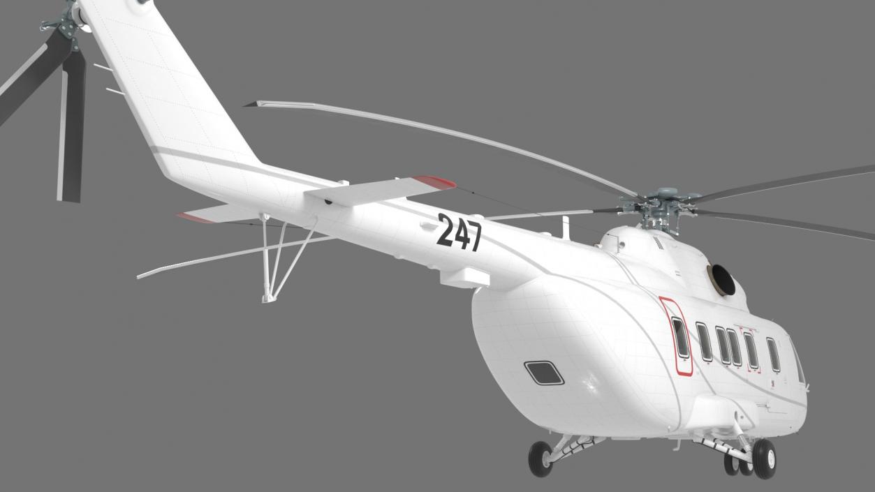 3D Helicopter MI-171 A3 White