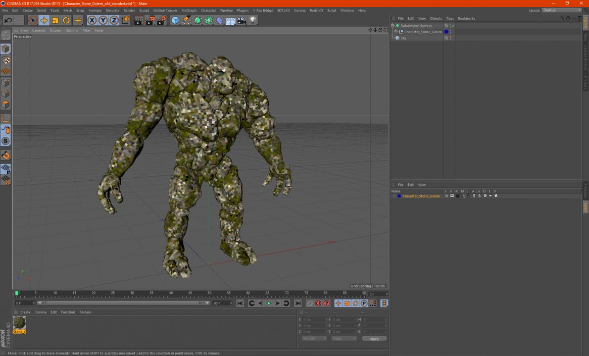 3D Character Stone Golem