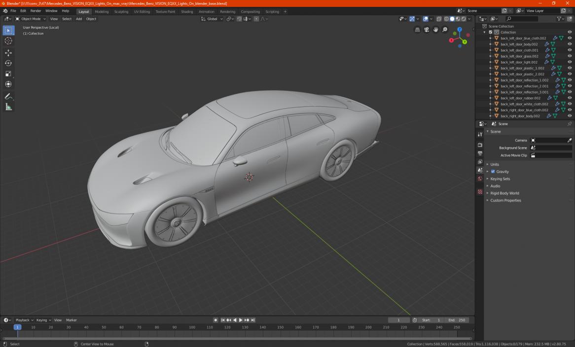 3D model Mercedes Benz VISION EQXX Lights On