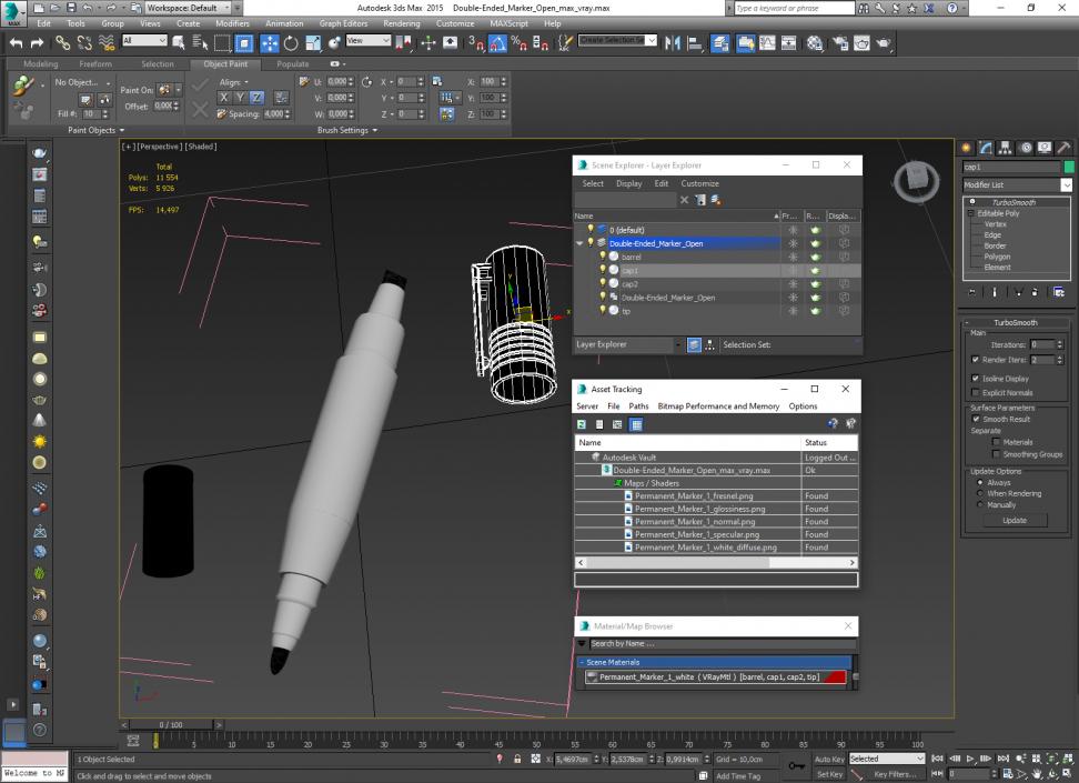 Double-Ended Marker Open 3D model