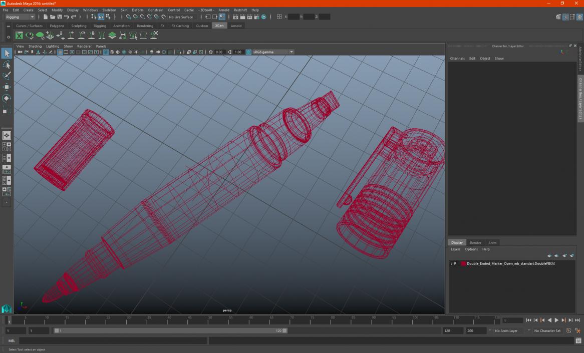 Double-Ended Marker Open 3D model