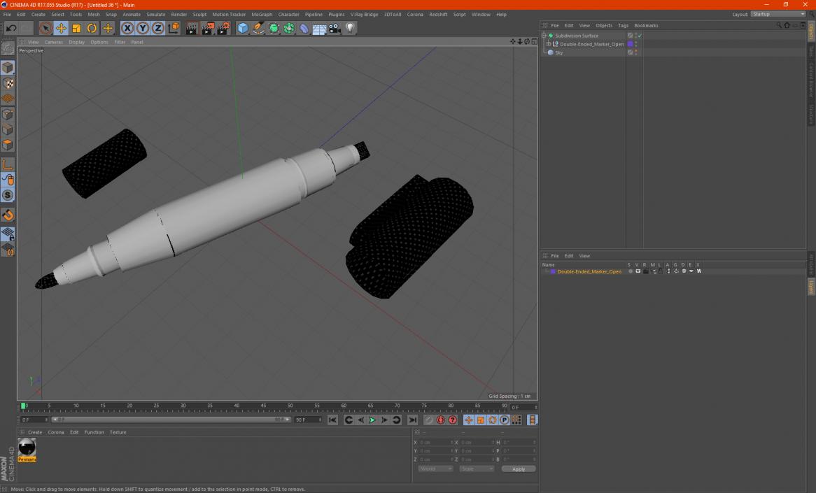 Double-Ended Marker Open 3D model