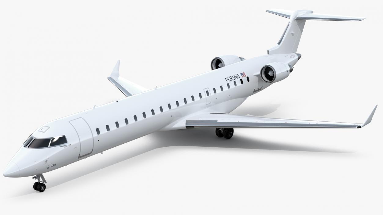 Regional Jet Bombardier CRJ550 Exterior Only 3D model