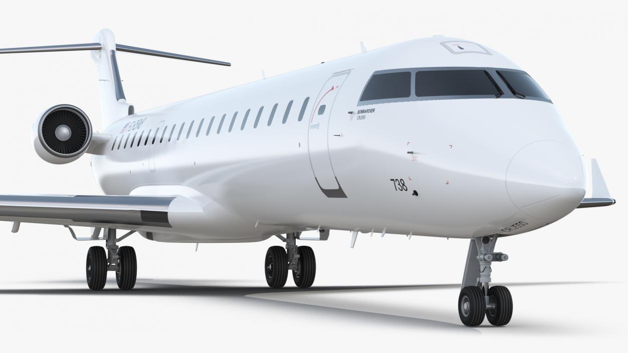 Regional Jet Bombardier CRJ550 Exterior Only 3D model